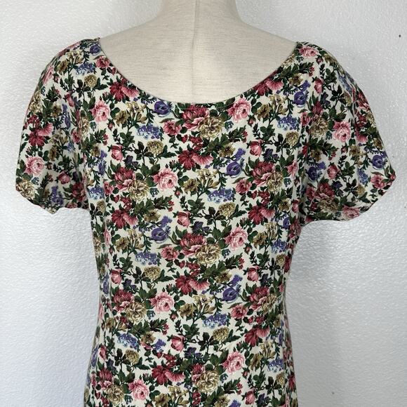 Vintage 90s Y2K All That Jazz Dress Midi Size 9/10 Floral Cottagecore Peasant - Picture 8 of 13